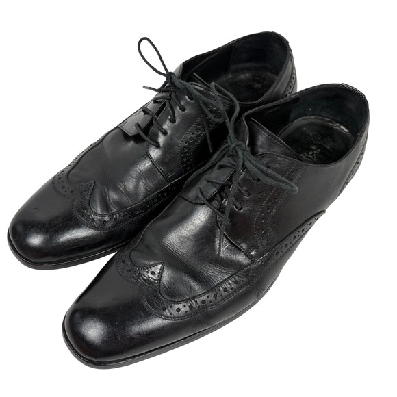Hugo Boss Other - Hugo Boss Leather Wingtip Oxford Brogues Size 9 Black Dress Shoes Formal Luxury